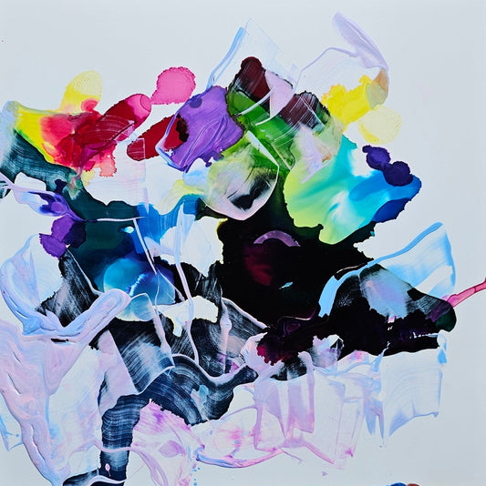 Stéphanie Rivet Oeuvre original - Peinture 12x12 Exploration sur papier 525