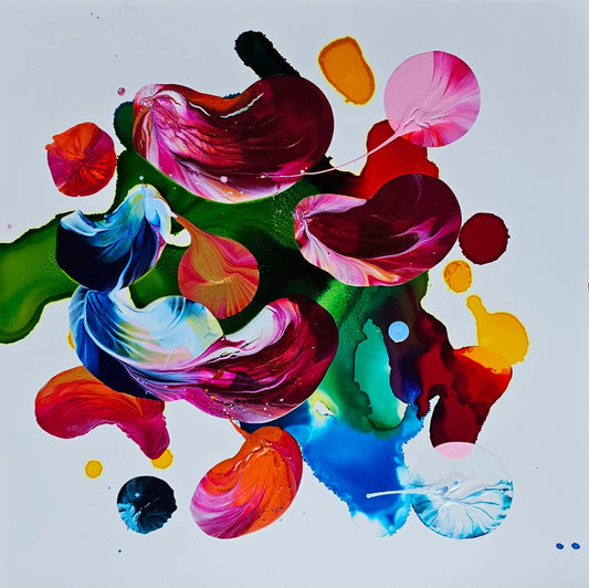 Stéphanie Rivet Oeuvre original - Peinture 12x12 Exploration sur papier 625