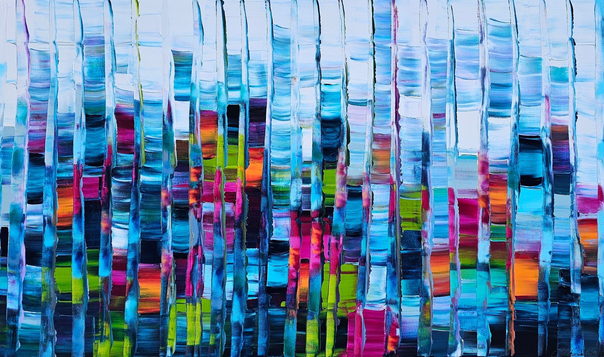 Stéphanie Rivet Oeuvre original - Peinture 36x60 Finding Happiness Again