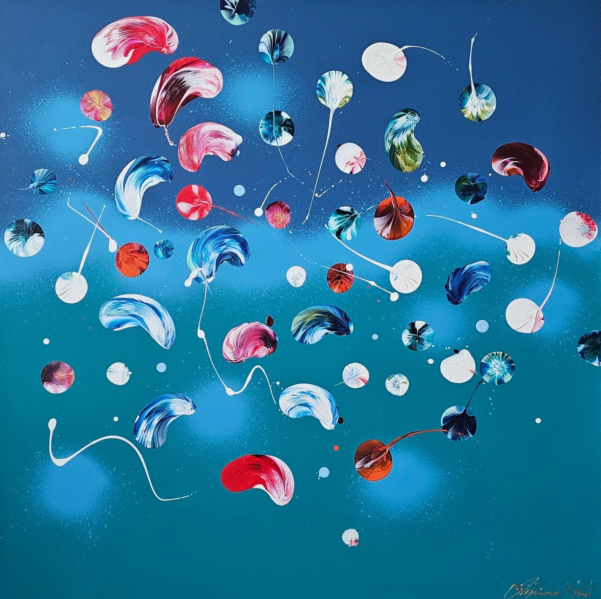 Stéphanie Rivet Oeuvre original - Peinture 36x36 Garden Near The Ocean