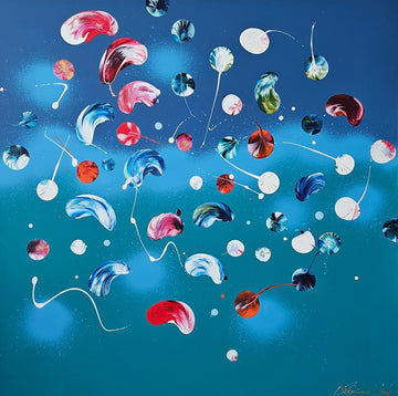 Stéphanie Rivet Oeuvre original - Peinture 36x36 Garden Near The Ocean