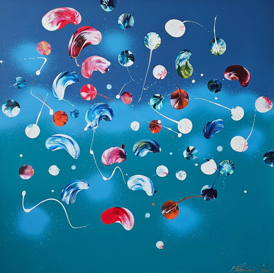 Stéphanie Rivet Oeuvre original - Peinture 36x36 Garden Near The Ocean