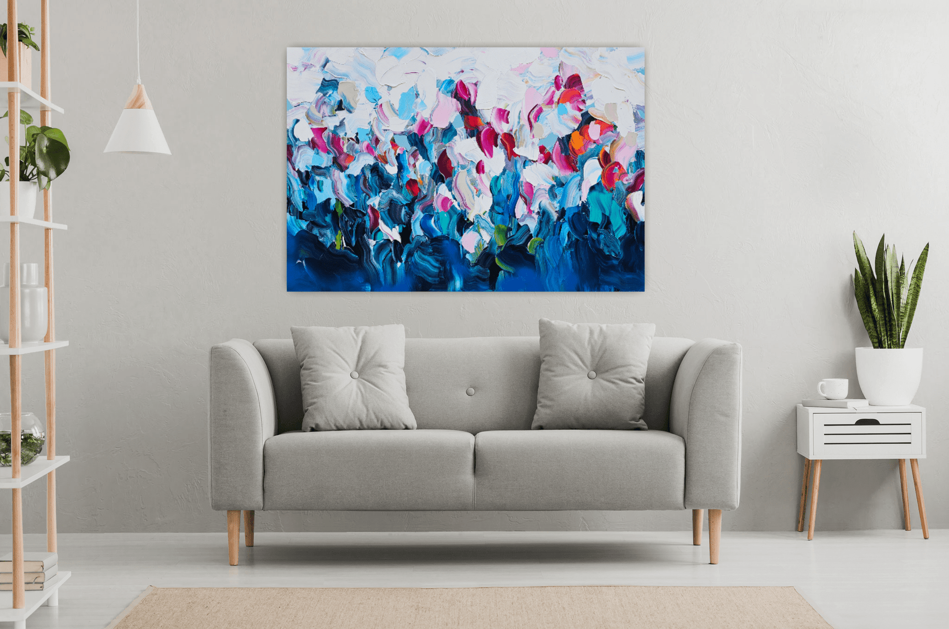 Stéphanie Rivet Oeuvre original - Peinture 40x60 Le jardin abstrait 2