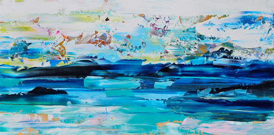 Stéphanie Rivet Oeuvre original - Peinture 30x60 Neige éternelle 7