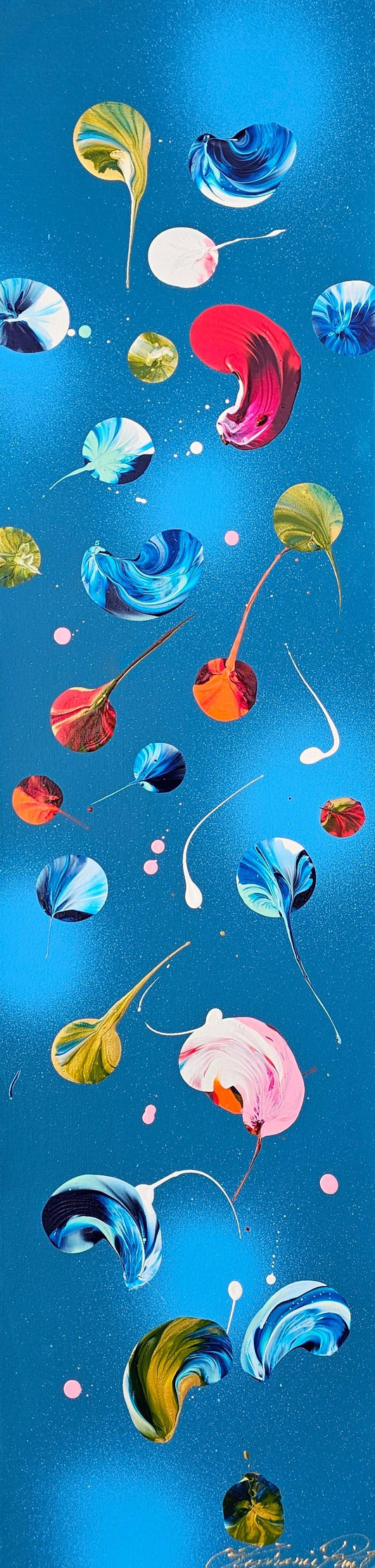 Stéphanie Rivet Oeuvre original - Peinture 48x12 Out of the Blue