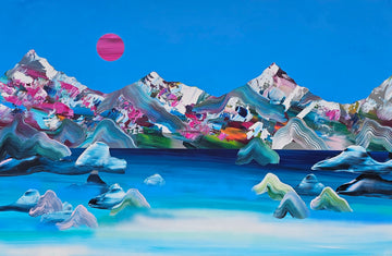 Stéphanie Rivet Oeuvre original - Peinture 48x72 Paysage onirique 126