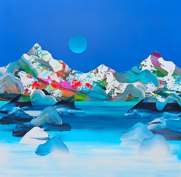 Stéphanie Rivet Oeuvre original - Peinture 40x40 Paysage onirique 1426