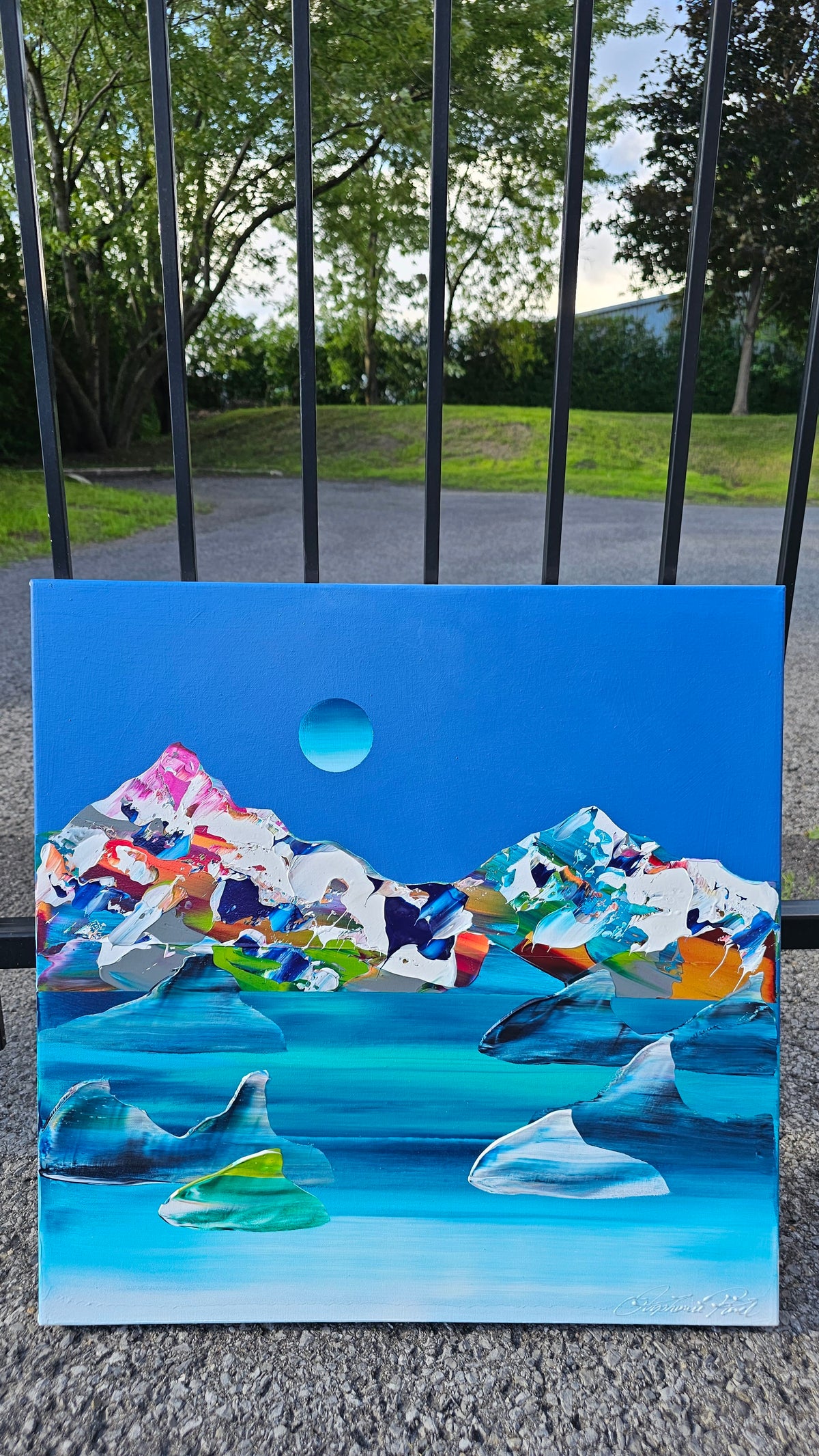 Stéphanie Rivet Oeuvre original - Peinture 24x24 Paysage onirique 1726