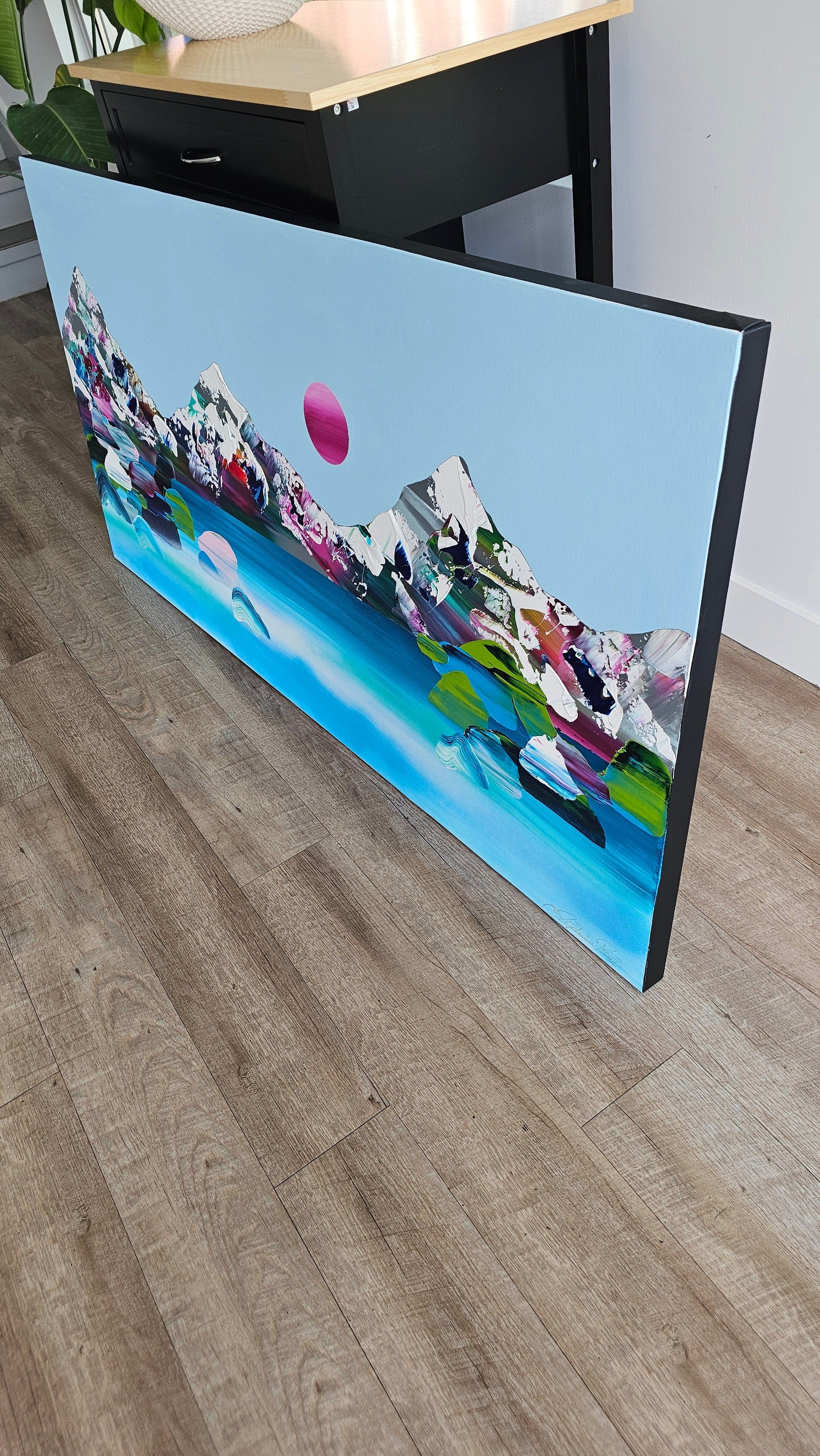 Stéphanie Rivet Oeuvre original - Peinture 30x60 Paysage onirique 925