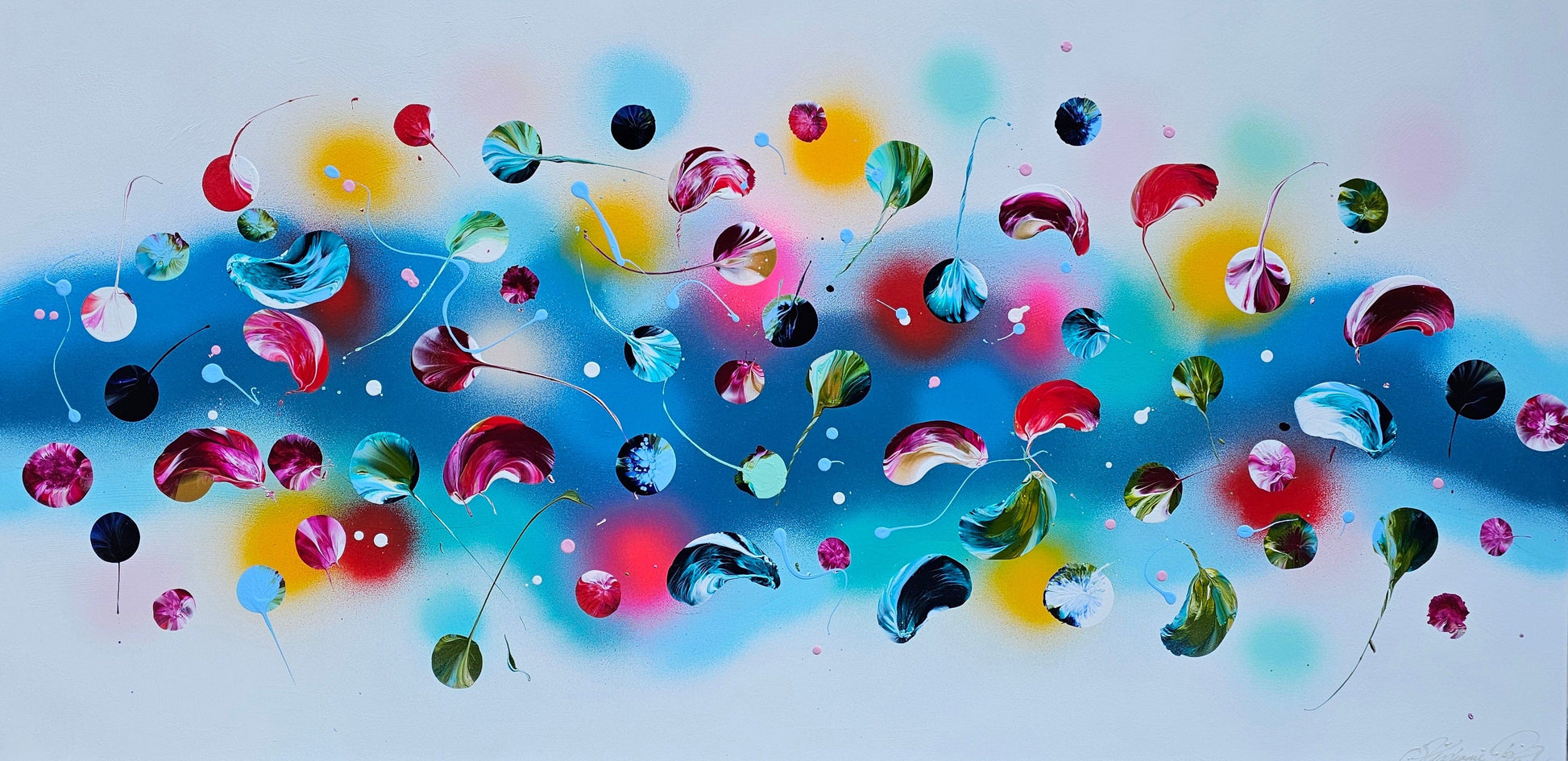 Stéphanie Rivet Oeuvre original - Peinture 30x60 Rayons de soleil