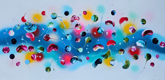 Stéphanie Rivet Oeuvre original - Peinture 30x60 Rayons de soleil