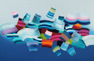 Stéphanie Rivet Oeuvre original - Peinture 40x60 Shades of Blue With Colors