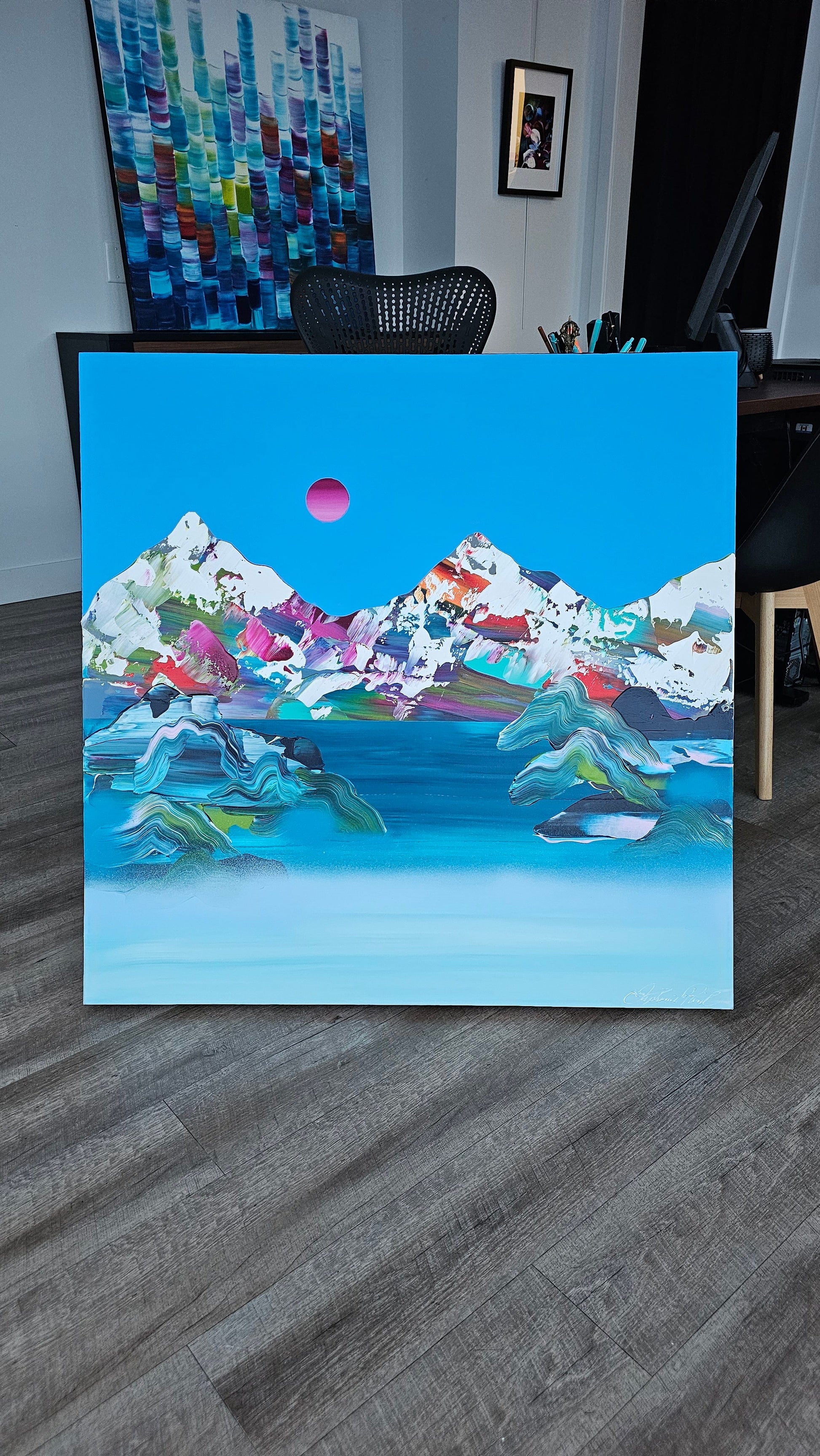 Stéphanie Rivet - Studio Oeuvre original - Peinture 36x36 Paysage Onirique 225