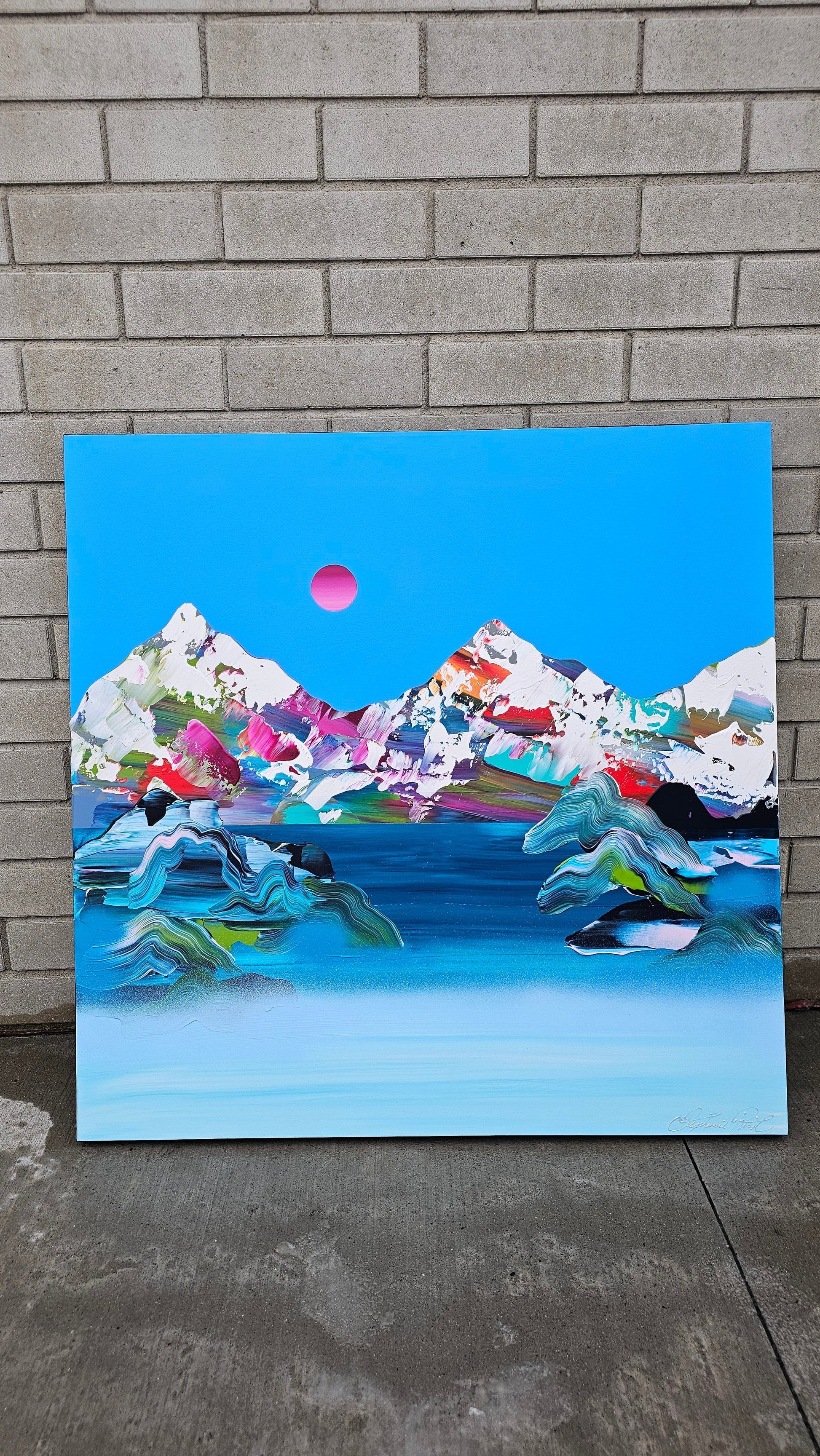 Stéphanie Rivet - Studio Oeuvre original - Peinture 36x36 Paysage Onirique 225