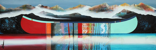 Sylvain Leblanc Oeuvre original - Peinture 12x36 Azimut