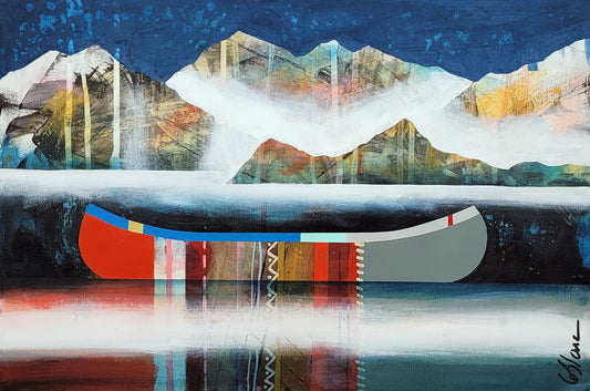 Sylvain Leblanc Oeuvre original - Peinture 12x18 Beauté du large