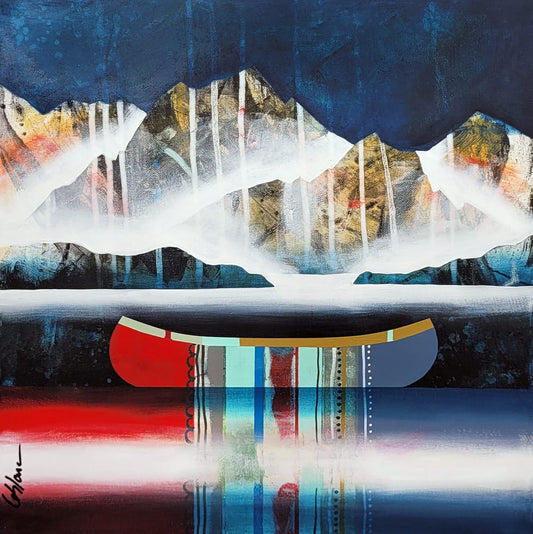 Sylvain Leblanc Oeuvre original - Peinture 16x16 Doux horizon