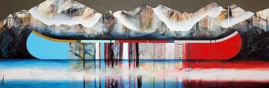 Sylvain Leblanc Oeuvre original - Peinture 24x72 J'entendais ta voix