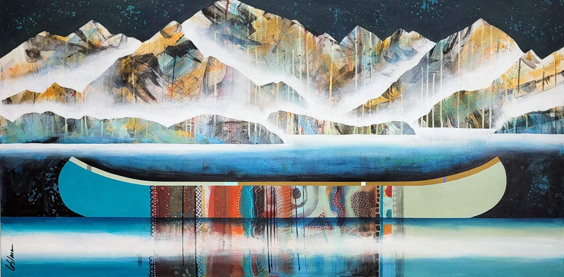 Sylvain Leblanc Oeuvre original - Peinture 24x48 L'odeur de l'eau