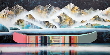 Sylvain Leblanc Oeuvre original - Peinture 36x72 Oui, je pars avec toi