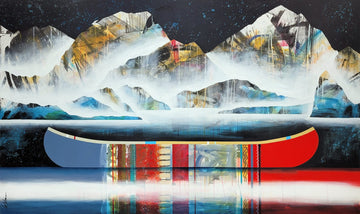 Sylvain Leblanc Oeuvre original - Peinture 36x60 Perdu dans tes yeux