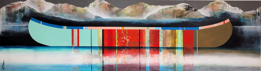 Sylvain Leblanc Oeuvre original - Peinture 20x72 Silence précieux