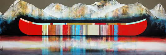 Sylvain Leblanc Oeuvre original - Peinture 24x72 Très long weekend