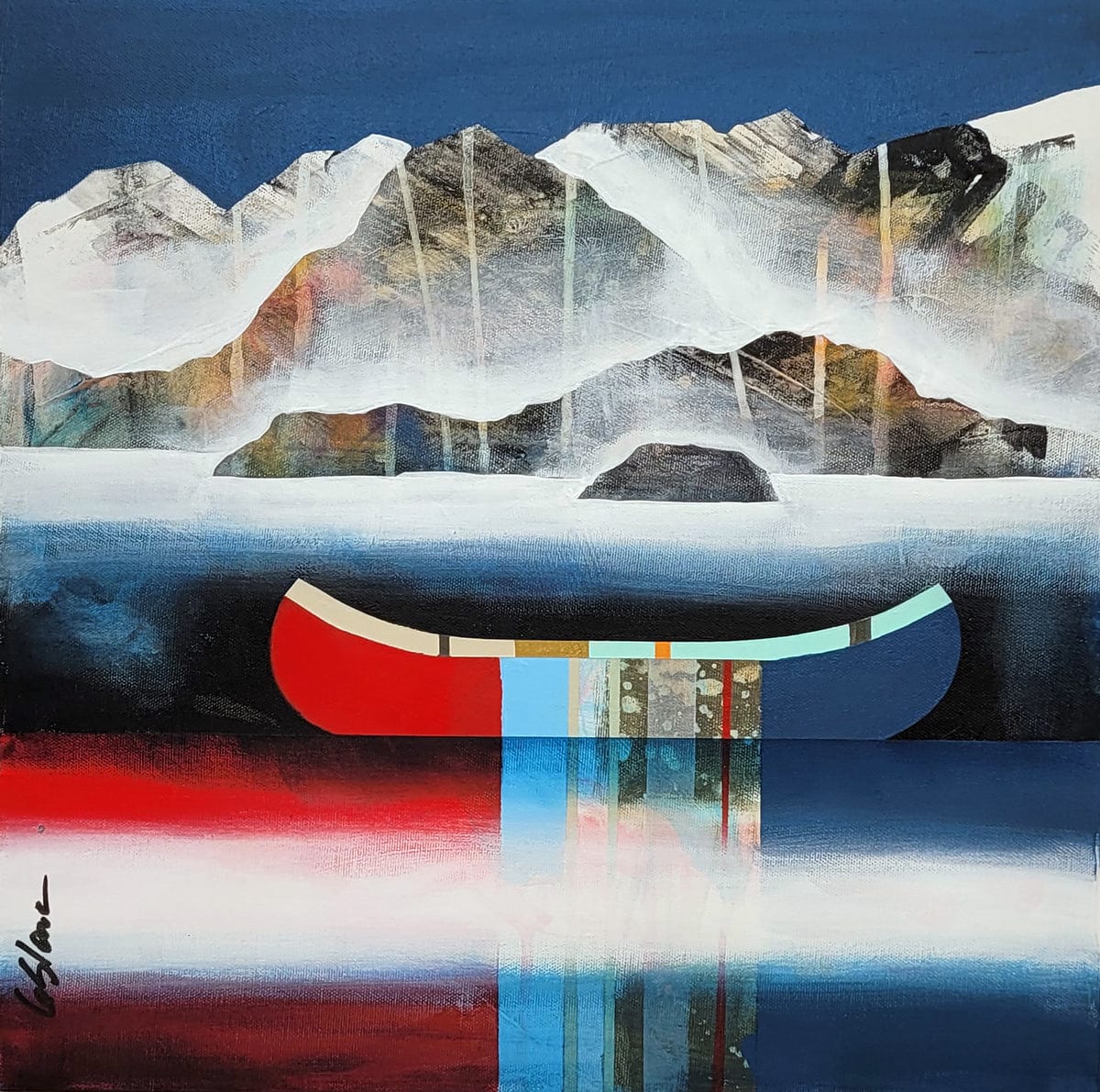 Sylvain Leblanc Oeuvre original - Peinture 16x16 Tu te rappelles?