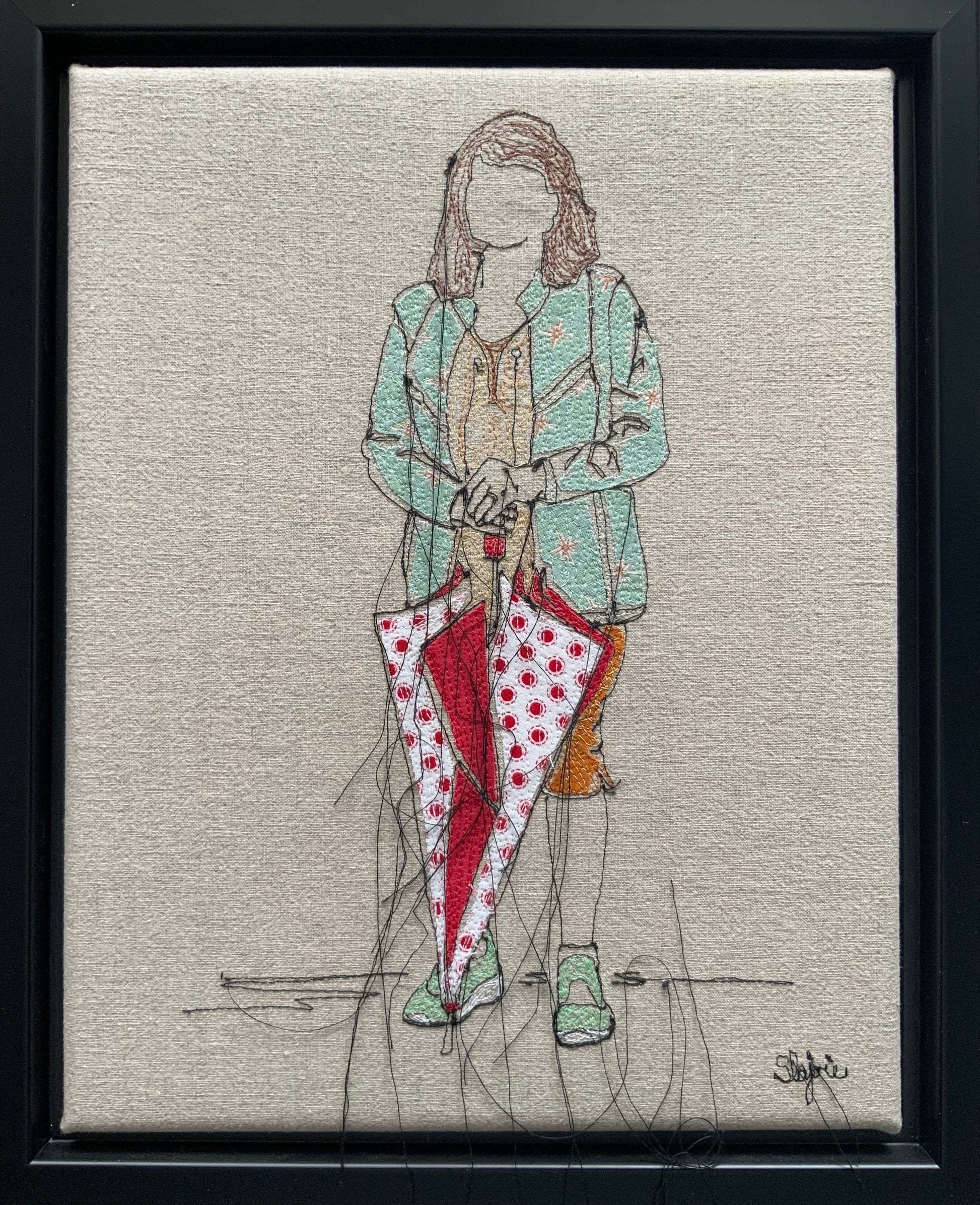 Sylvie Lajoie Oeuvre original - Techniques mixtes 14x11 Fin de l’ondée