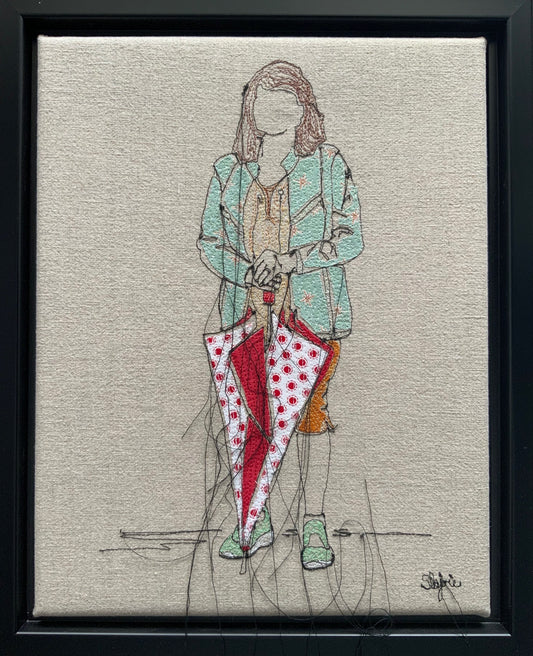 Sylvie Lajoie Oeuvre original - Techniques mixtes 14x11 Fin de l’ondée