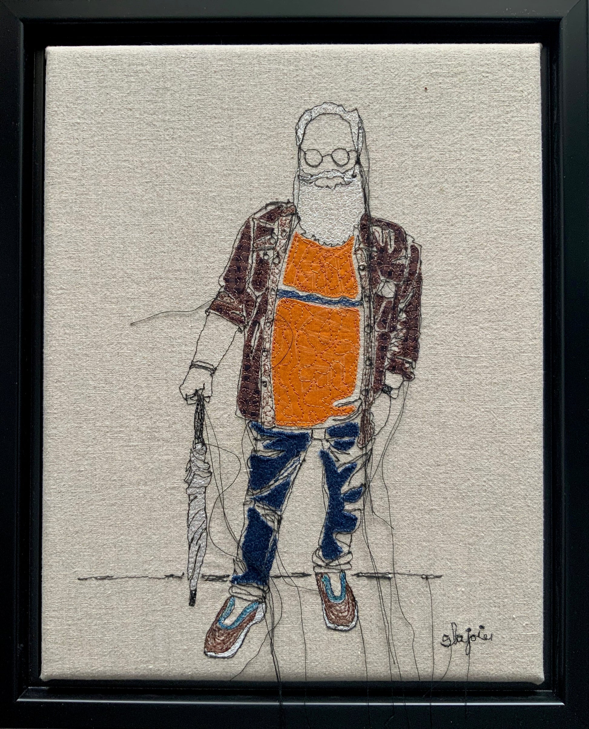 Sylvie Lajoie Oeuvre original - Techniques mixtes 14x11 Jour de pluie
