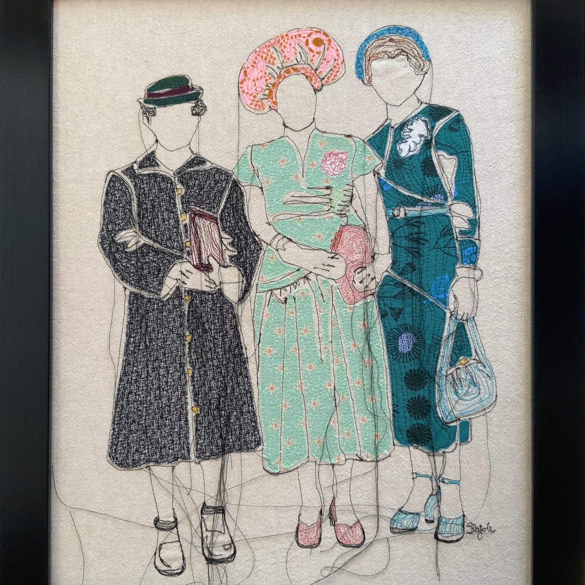 Sylvie Lajoie Oeuvre original - Techniques mixtes 20x16 La grande visite