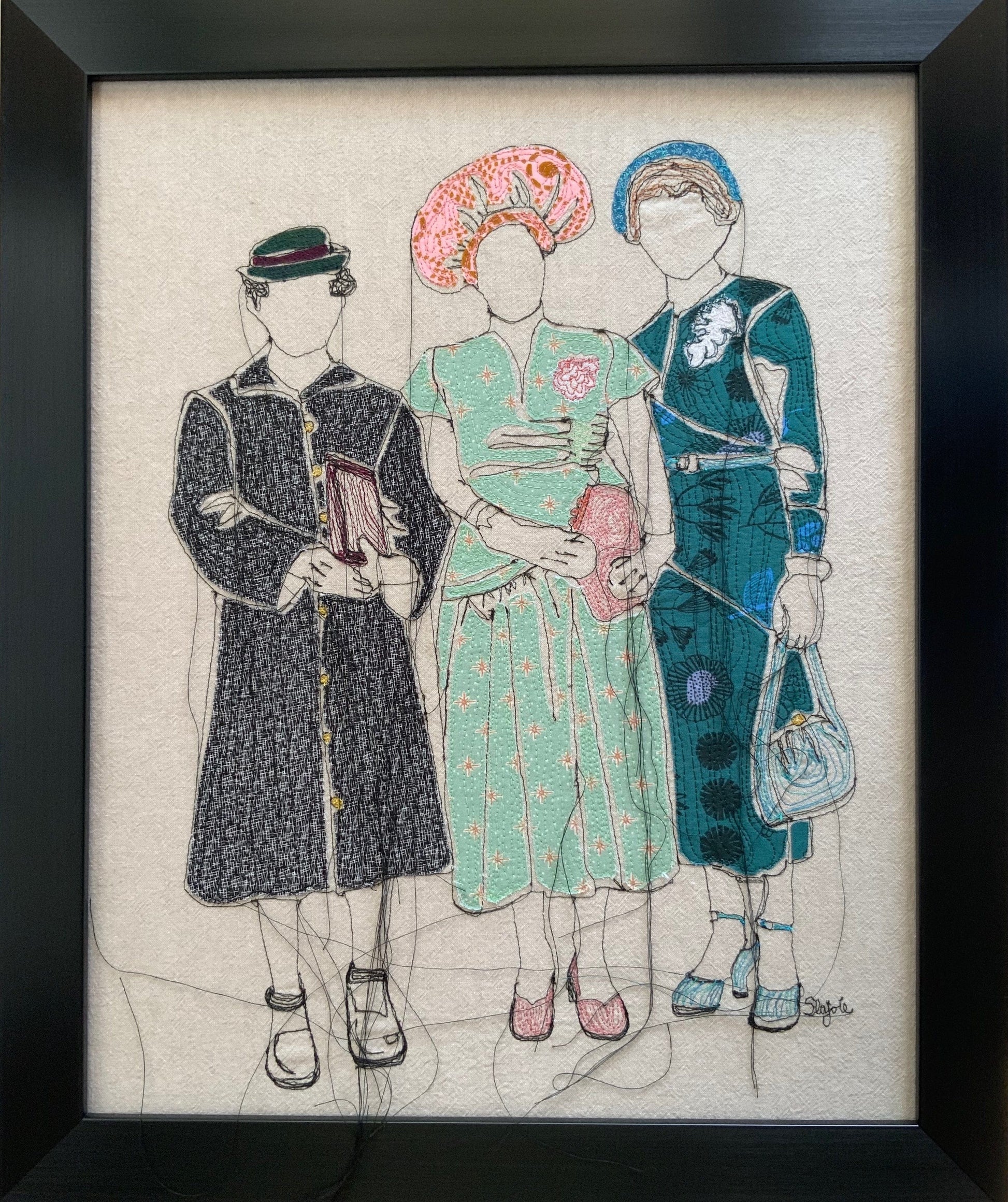 Sylvie Lajoie Oeuvre original - Techniques mixtes 20x16 La grande visite