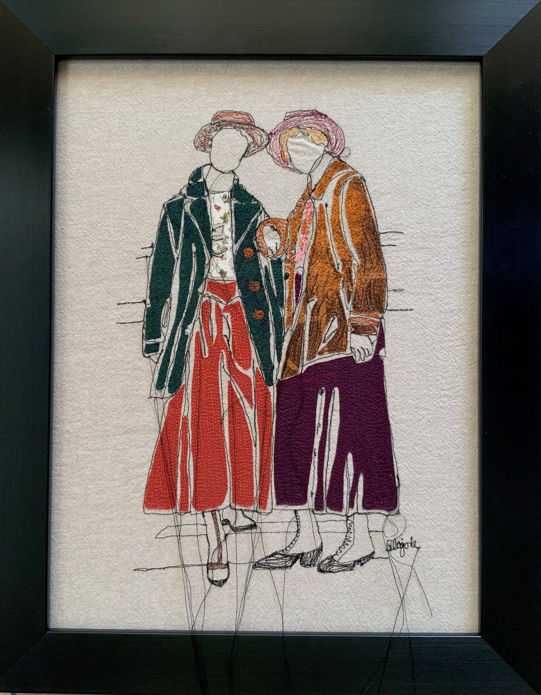 Sylvie Lajoie Oeuvre original - Techniques mixtes 16x12 Les copines d'abord