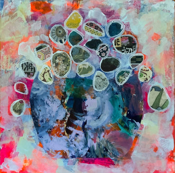 Sylvie Lajoie Oeuvre original - Techniques mixtes 12x12 Petit pot No 10
