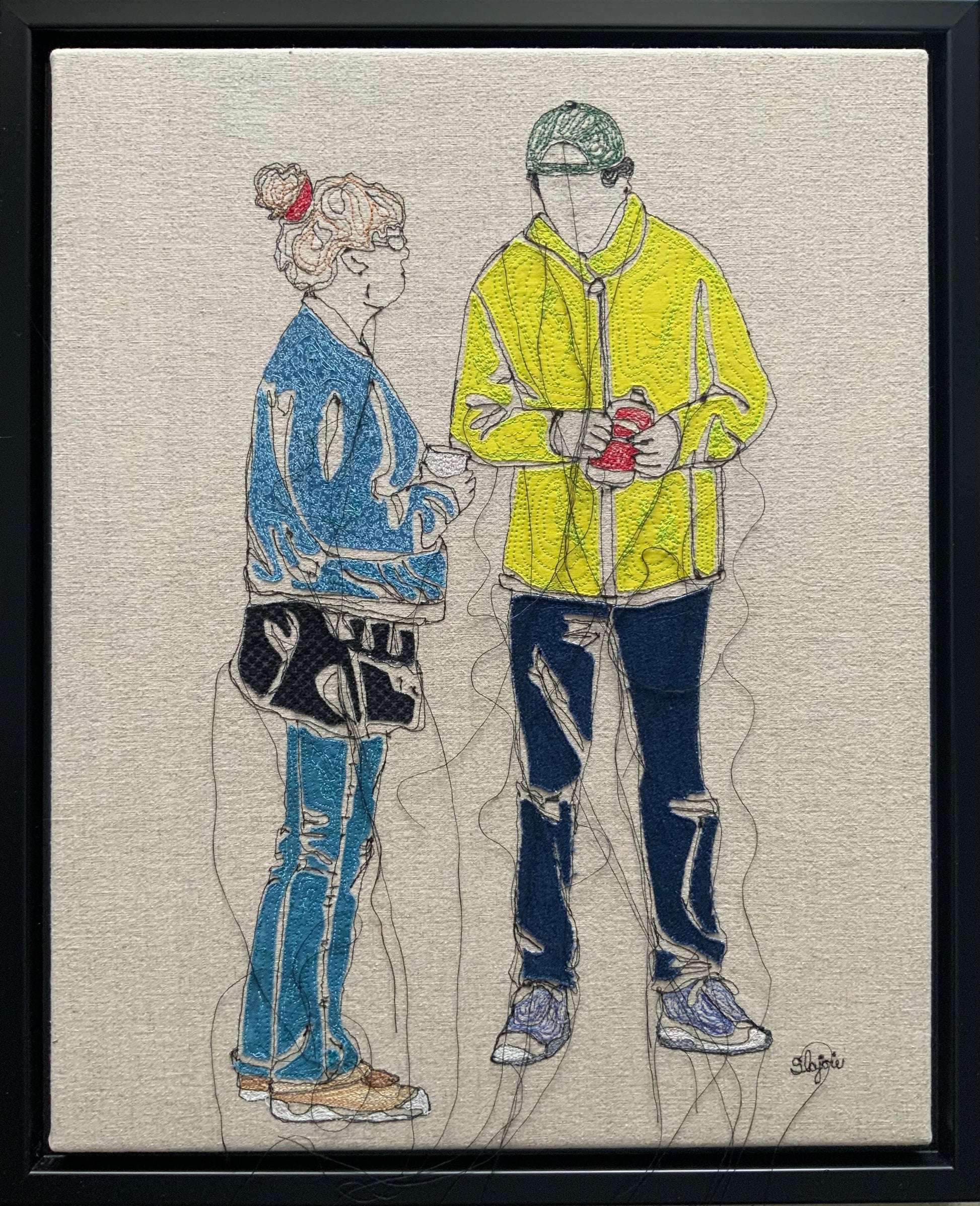 Sylvie Lajoie Oeuvre original - Techniques mixtes 20x16 Un réchauffe café ?