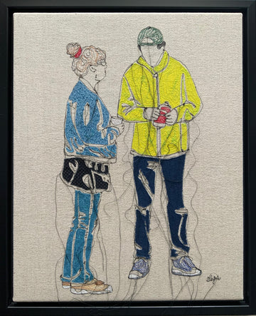 Sylvie Lajoie Oeuvre original - Techniques mixtes 20x16 Un réchauffe café ?
