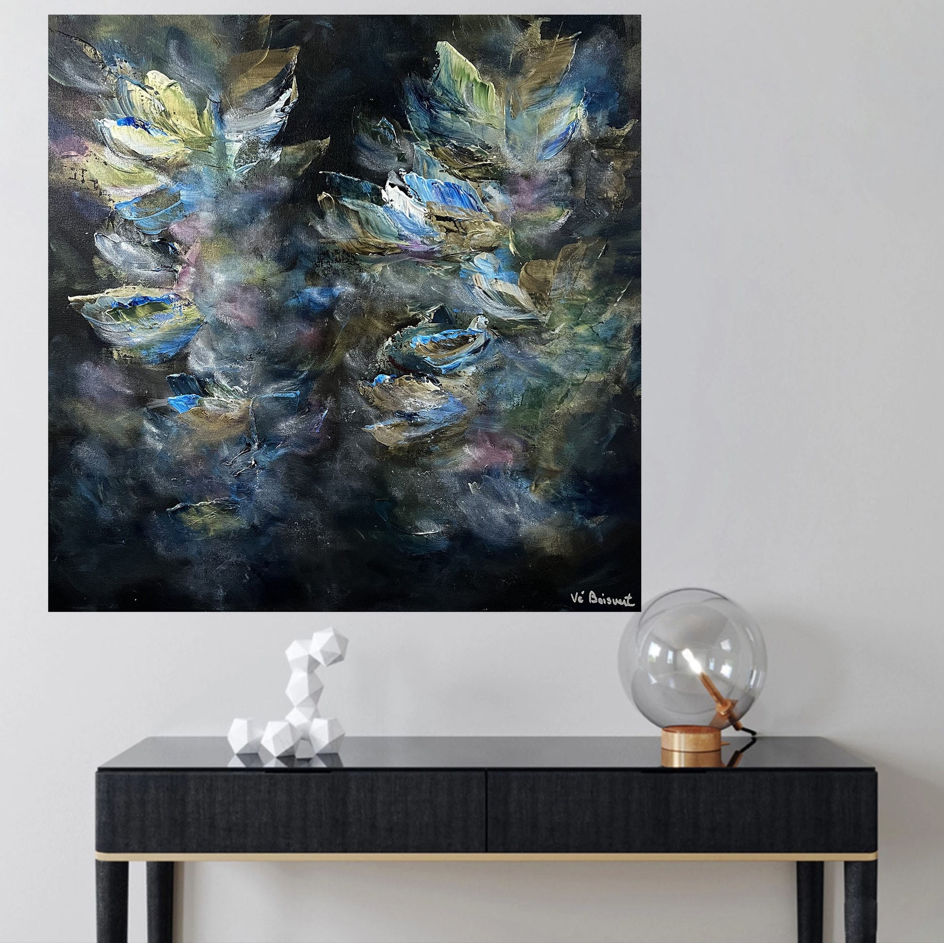 Vé Boisvert Oeuvre original - Peinture 24x24 Coastal Garden