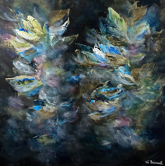 Vé Boisvert Oeuvre original - Peinture 24x24 Coastal Garden