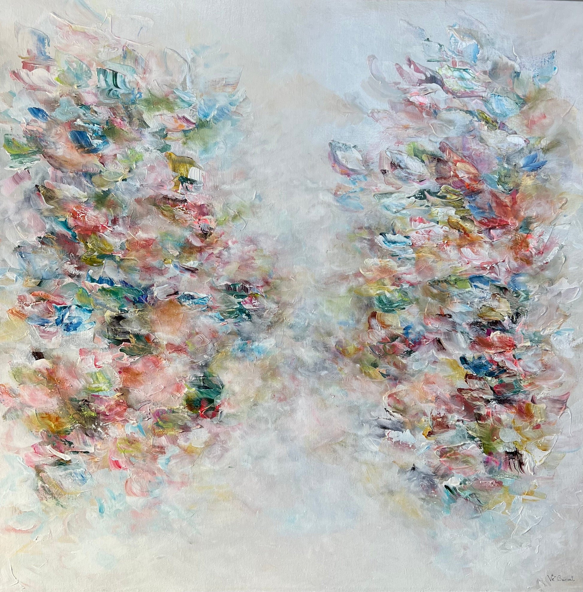 Vé Boisvert Oeuvre original - Peinture 36x36 Contemplation colorée