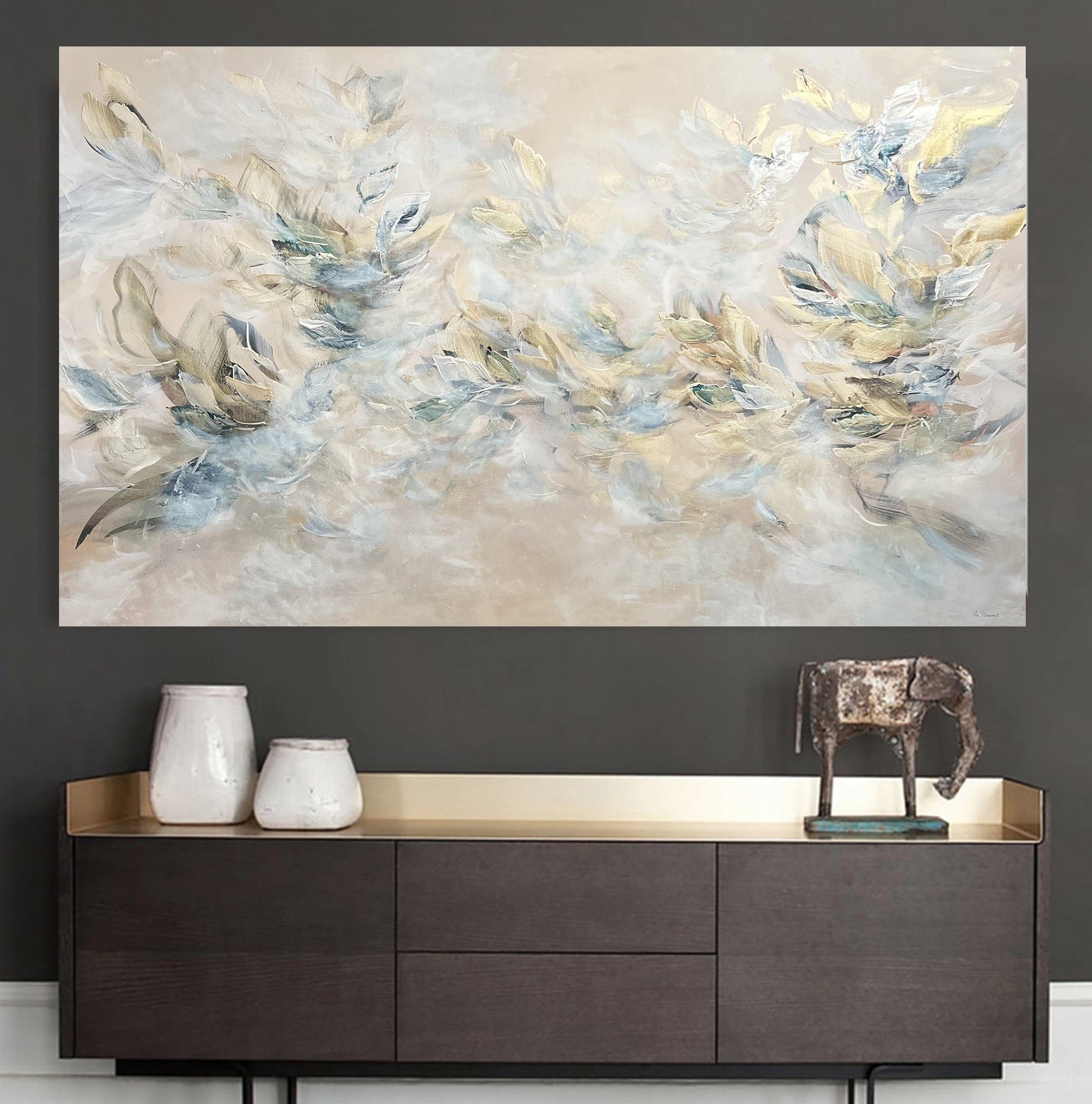 Vé Boisvert Oeuvre original - Peinture 36x60 Golden Alchemy