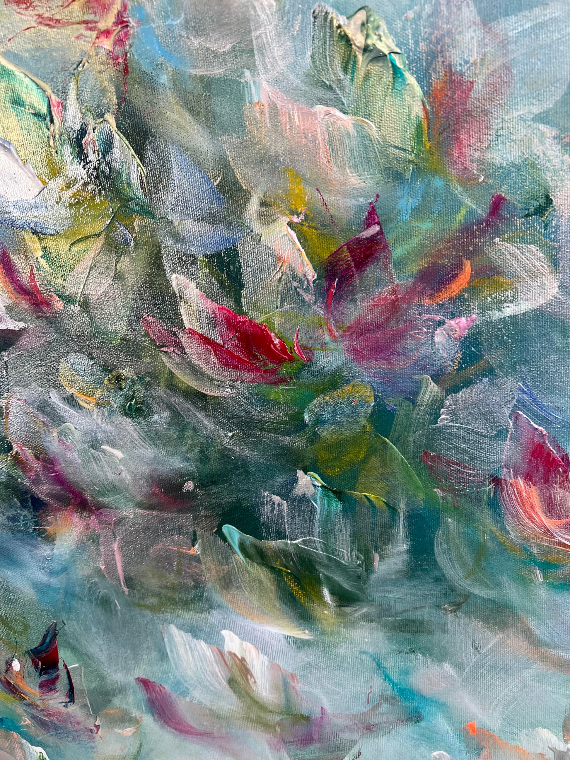 Vé Boisvert Oeuvre original - Peinture 40x60 Magic Salty Flowers