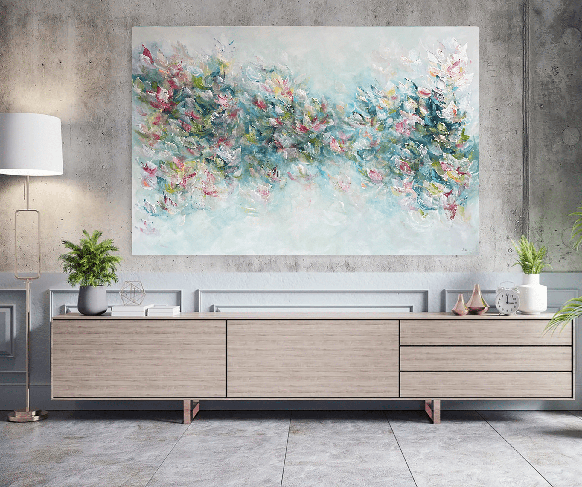 Vé Boisvert Oeuvre original - Peinture 40x60 Magic Salty Flowers