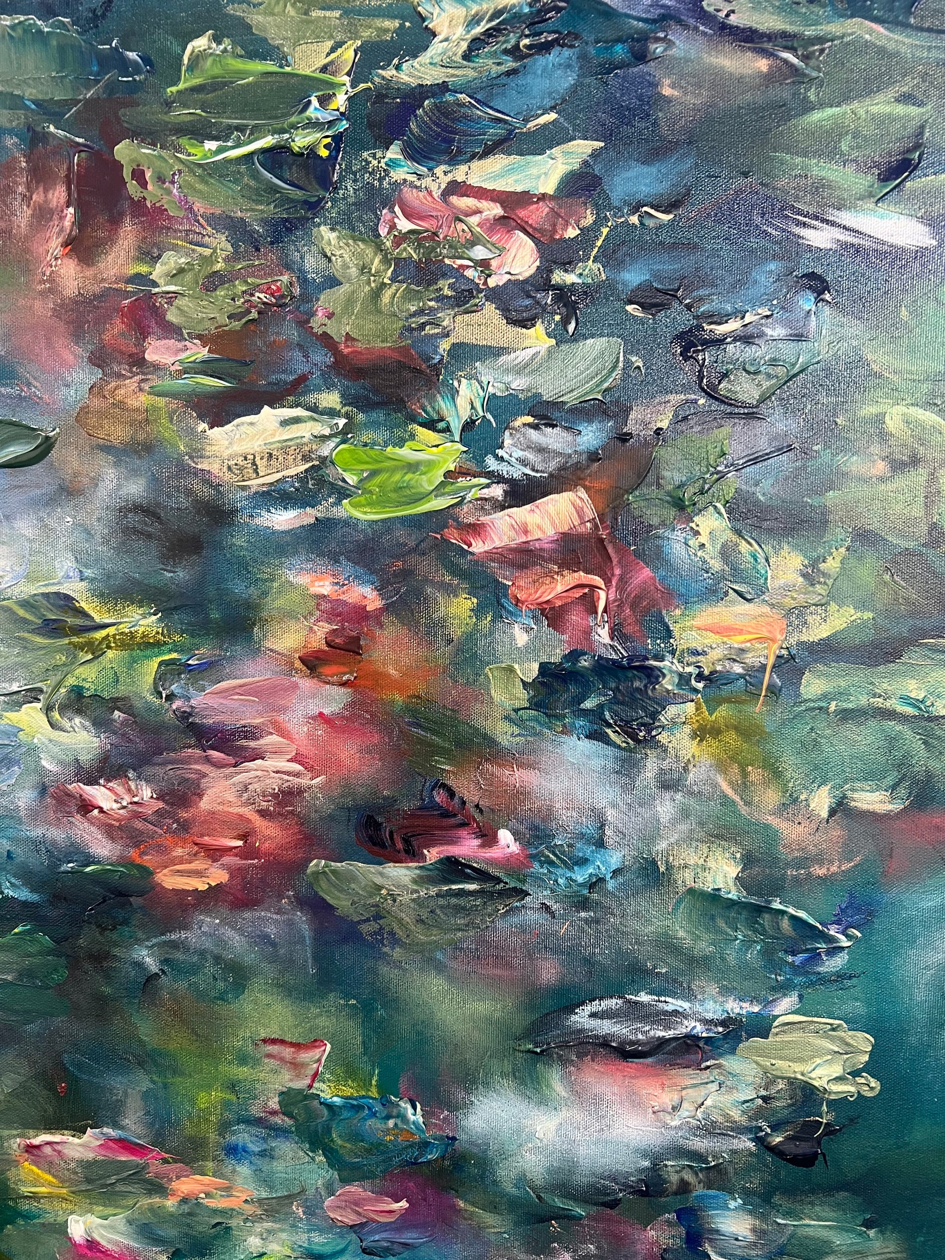 Vé Boisvert Oeuvre original - Peinture 36x60 Poème sur l'eau