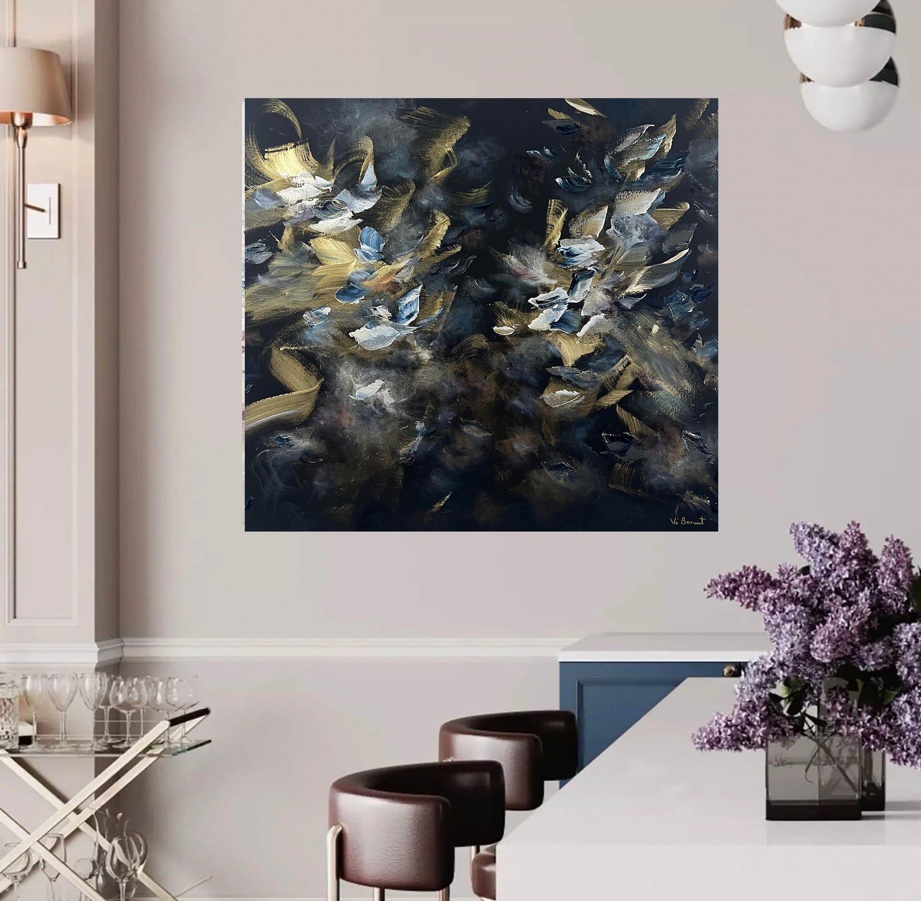 Vé Boisvert Oeuvre original - Peinture 36x40 Rebirth in the Darkness