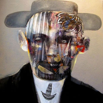 Victor Tkachenko Oeuvre original - Peinture 24x24 My New Hat