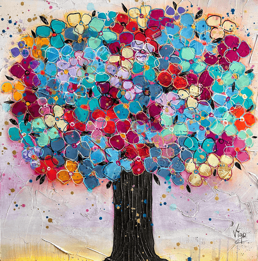 Vigo Oeuvre original - Peinture 30x30 Blossom Tree No2