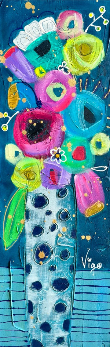 Vigo Oeuvre original - Peinture 24x8 Fiesta All Night