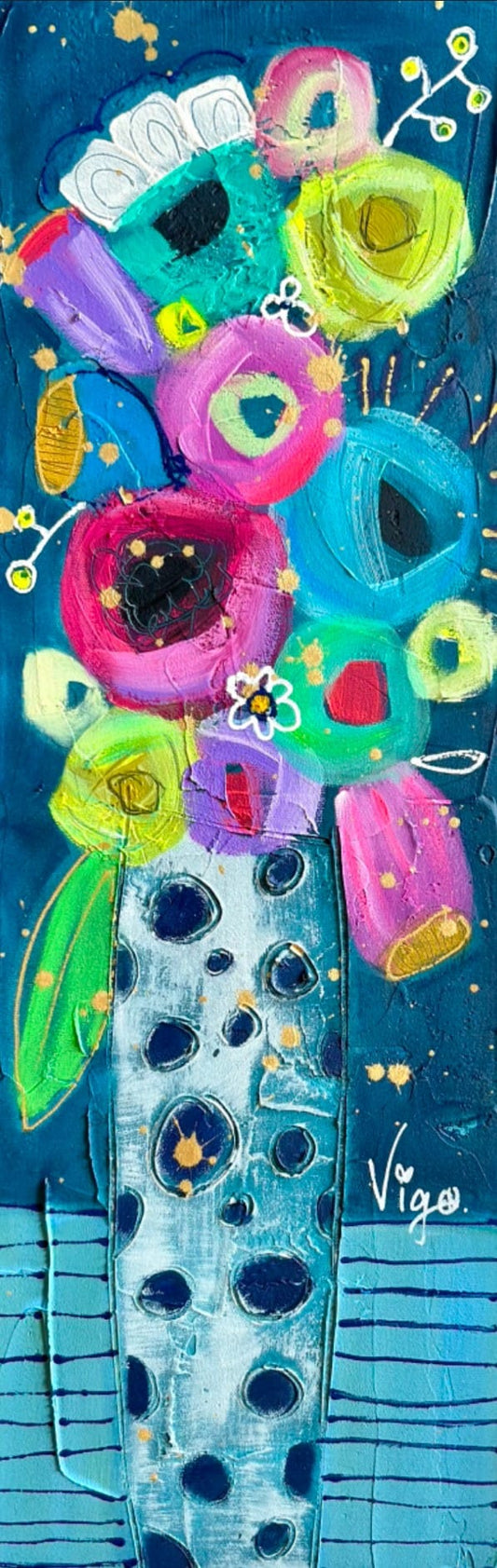 Vigo Oeuvre original - Peinture 24x8 Fiesta All Night