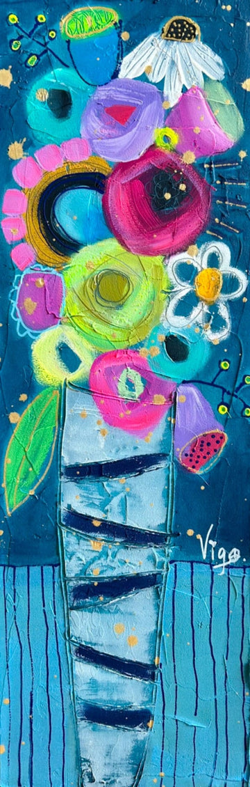 Vigo Oeuvre original - Peinture 24x8 Fiesta With You